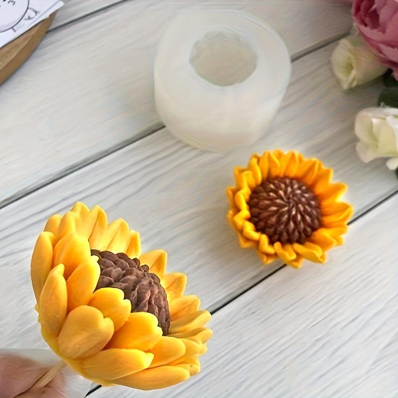 Sunflower Scented Candle Silicone Mold, Handmade Sun Flower Gypsum Ornament, Soap Drip Gel Silicone Mould, DIY Craft Tool, Sunflower Candle Making, Handcraft, Floral Scent, Handmade Crafts