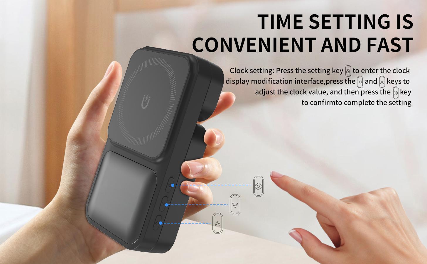S1-A Folding 3-in-1 Magnetic Wireless Charging Station with Digital Clock - Fast Qi Charger for Qi-Enabled Cellphones, Wearables & Earbuds, Desk & Travel Portable Electronic Accessories Dock Stand