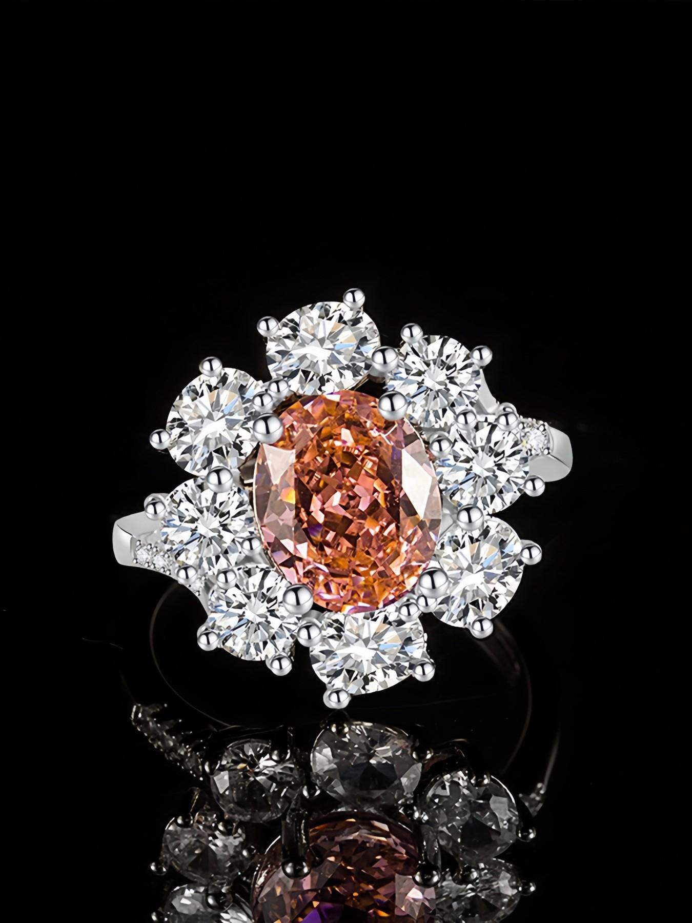 Wild Green Wreath Beloved Ring, versatile light luxury ring with sparkling pink ice-cut gems. Elegant band ideal for dates, daily outfits, vacations and formal dinners.