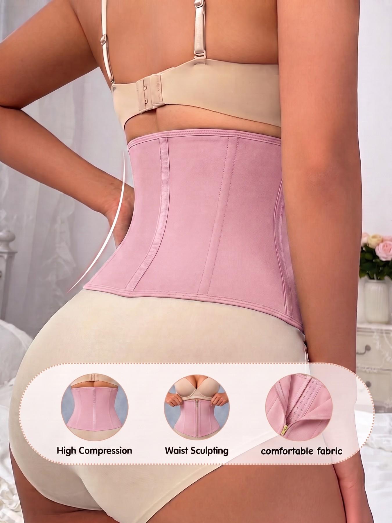 1 Count Women's Tummy Control Waist Trainer, Fajas, Zipper & Hook Dual Closure Waist Shaping Shapewear Belts, Abdomen Compression Waist Cincher, Reinforced Boning Tight Fit Shapewear, Taming Girdle, Designed For Natural Curves & Daily Beauty
