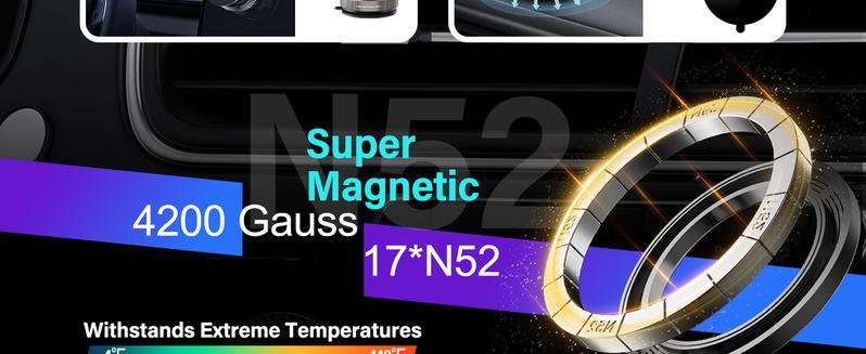 Magnetic Car Phone Holder for MagSafe: 28+LBS StrongSuction Vacuum Phone Mount for Men/Women -360°Rotatable Adjustable Portable Cell Phone Stand for iPhone12-16 Pro Max Plus