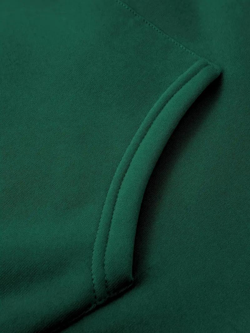 Casual hoodie and sweatpants set - fleece lining, long sleeves, printed design | machine washable