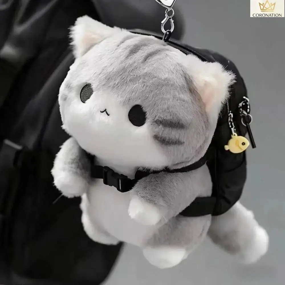 Cute Cat Plush Keychain, Aesthetic Cloud Soft Bag Charm with Gray Kawaii Cat Design, Cozy Healing Accessory for Women Men, Lightweight Anti-Shedding Plush Pendant for Totes, Backpacks, Keys & Everyday Carry Gift