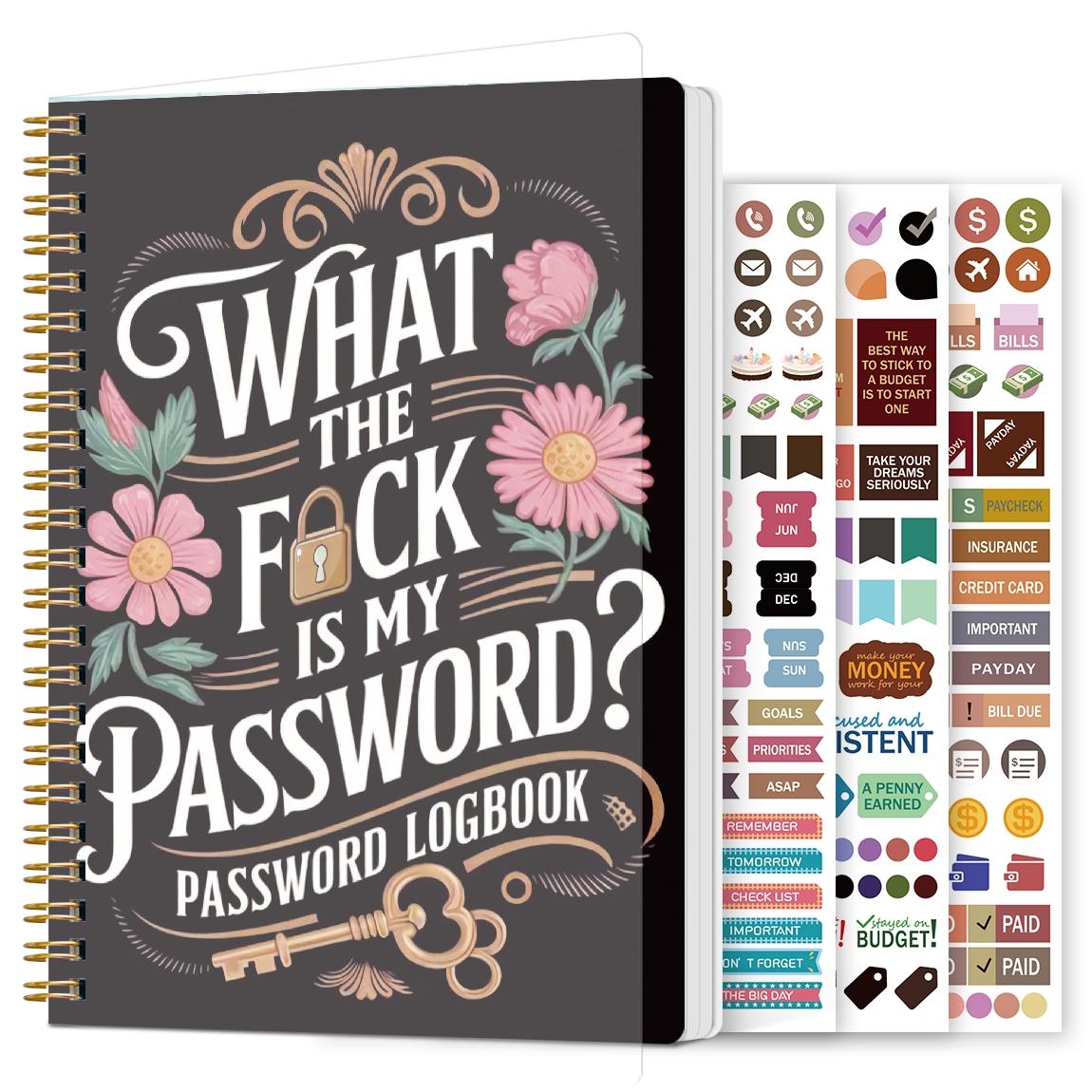 1pc Simple Password Book, Hardcover Spiral Notebook, Hardcover Journal, Minimalist Address Password Manager With Website Password Quick Access Password Storage Perfect For Home Office Internet Computer Logins, Great Holiday Gifts #GLOBAL PICKS