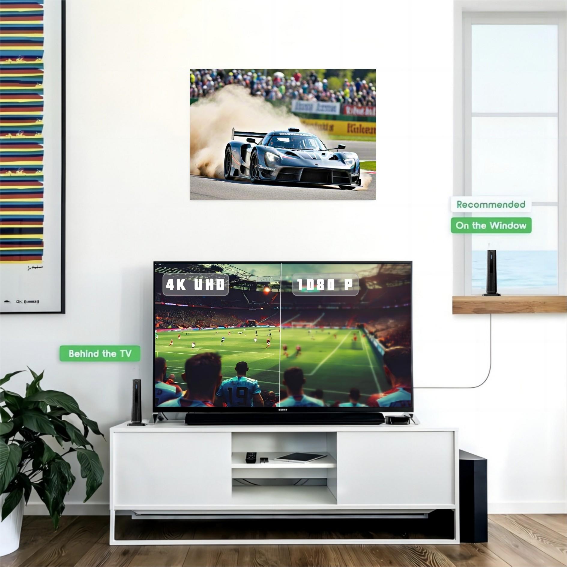 Long Range TV Antenna 2026 Model, No Internet Needed, Free Cable TV Fees, Compatible with Smart & Old Tvs, Ideal for Towns & Villages