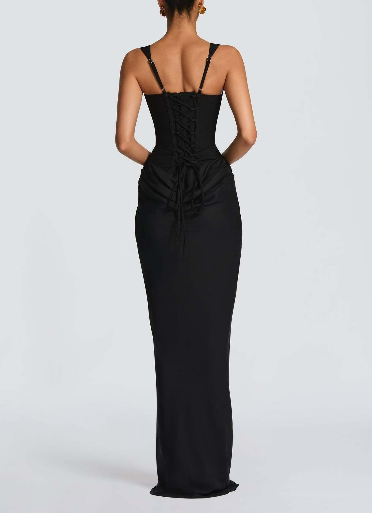 Women's Plus Size Fitted Boned Corset Gown - Polyester Blend Sleeveless Cami Bodycon Maxi Garment, Summer Formal Wear for Dinner, Party Events, Machine Washable (Cold Wash, Line Dry, Normal Type)