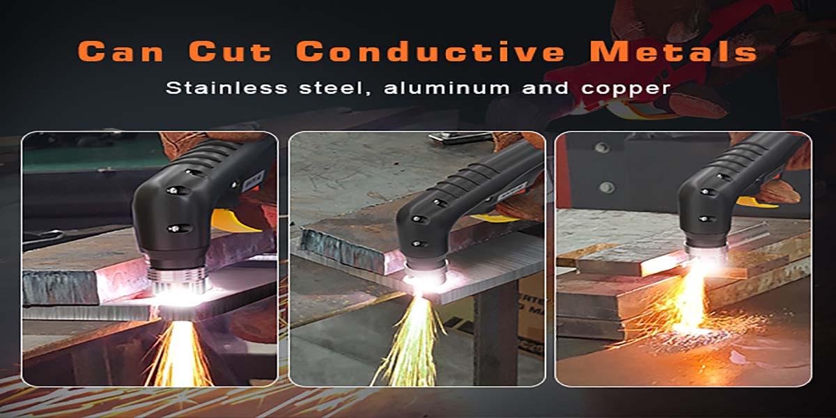 FEIFANKE 50A Plasma Cutter, Low-Frequency Non-Touch Pilot Arc Plasma Cutter Machine 110V/220V Dual Voltage with Air Sensor, 2T/4T, Post-Flow, 1" Max Cut