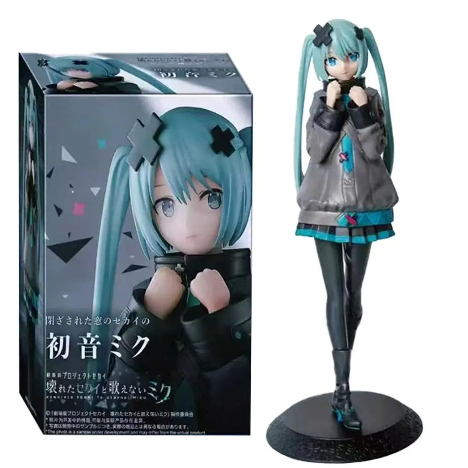 2026 hot itemNew In Stock Hatsune Miku In A World With Closed Windows Collectible Anime Action Kwaii Miku Figures Model Toys Christmas Gifts