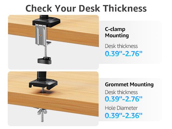 Hot Deal  Gas Spring Single Monitor Desk Mount for 13"-32" Screens