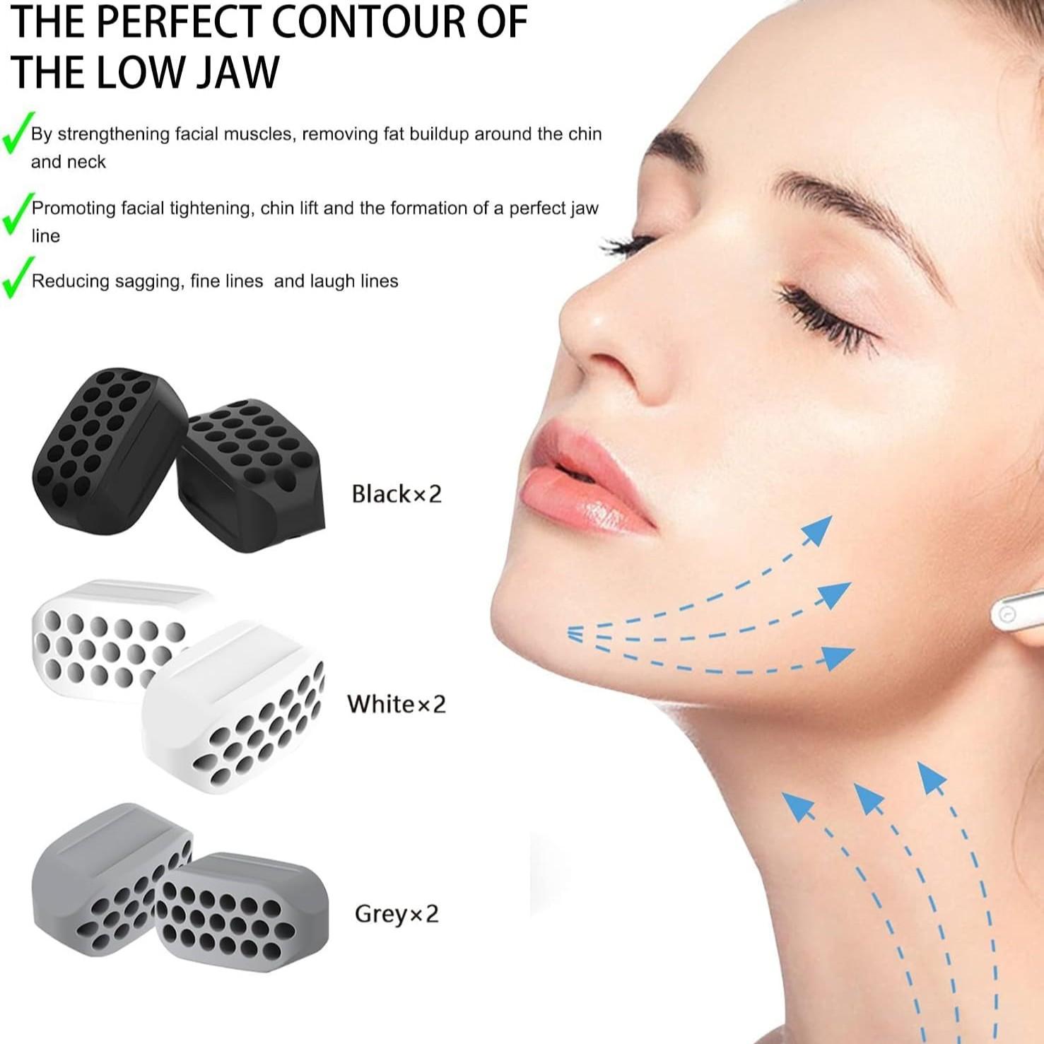 Unisex Jaw Exerciser Set, Jawline Trainer, Jaw Enhancer, 3 Resistance Levels (6 Pieces), BPA-Free Silicone, Ideal for Beginners, Intermediate, and Advanced Users