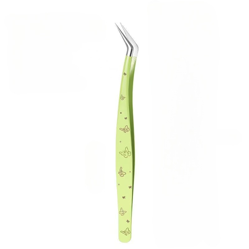 Professional Eyelash Tweezers, High Precision Gold Feather Dolphin Clip, Specialized for Lash Extension and Handmade Crafting