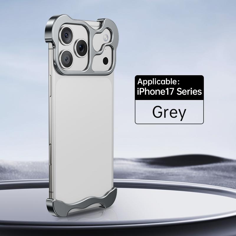 Minimalist Phone Case for iPhone 17 Series, Aluminum Alloy Frameless Design, Ultimate Protection with Lens Film Included