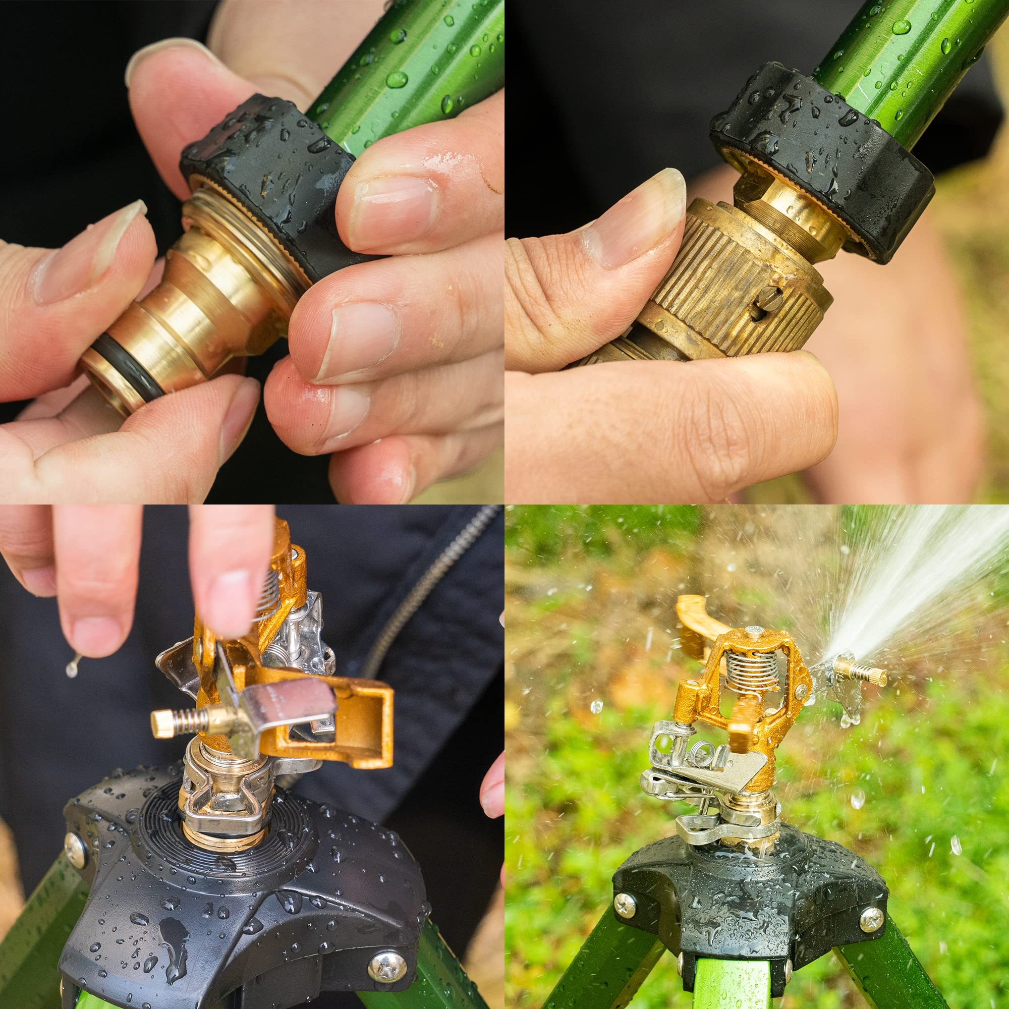 Hourleey Impact Sprinkler on Tripod Base, Heavy Duty Sprinklers for Yard Lawn Garden, 0-360 Degree Large Area Coverage