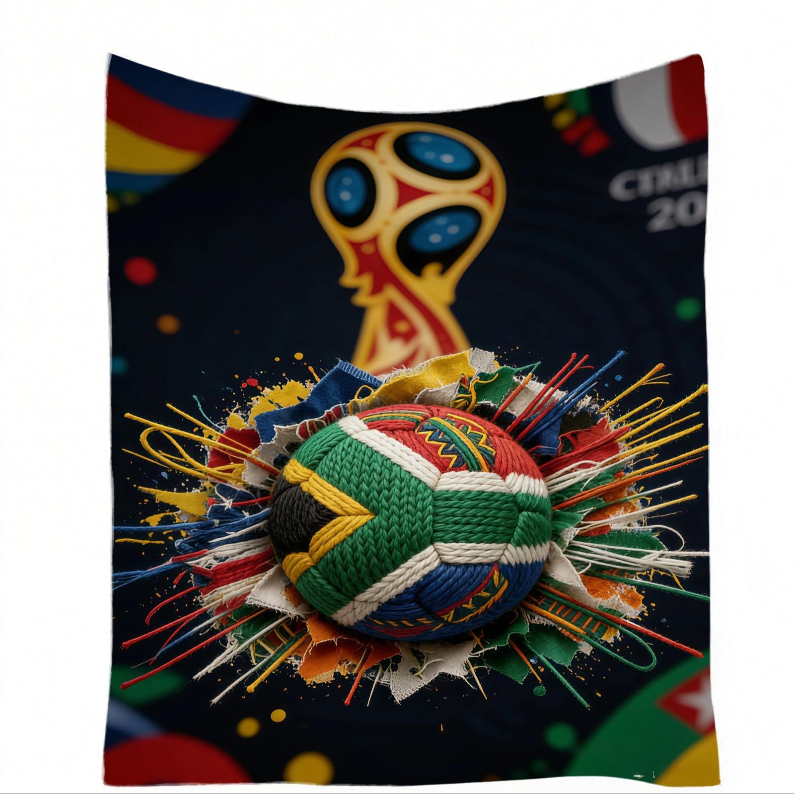 World Cup National Theme Football Decor Blanket, Sofa Cover, Nap Blanket, Air Conditioning Blanket, Perfect for World Cup Parties, Sports Bars, Outdoor Camping