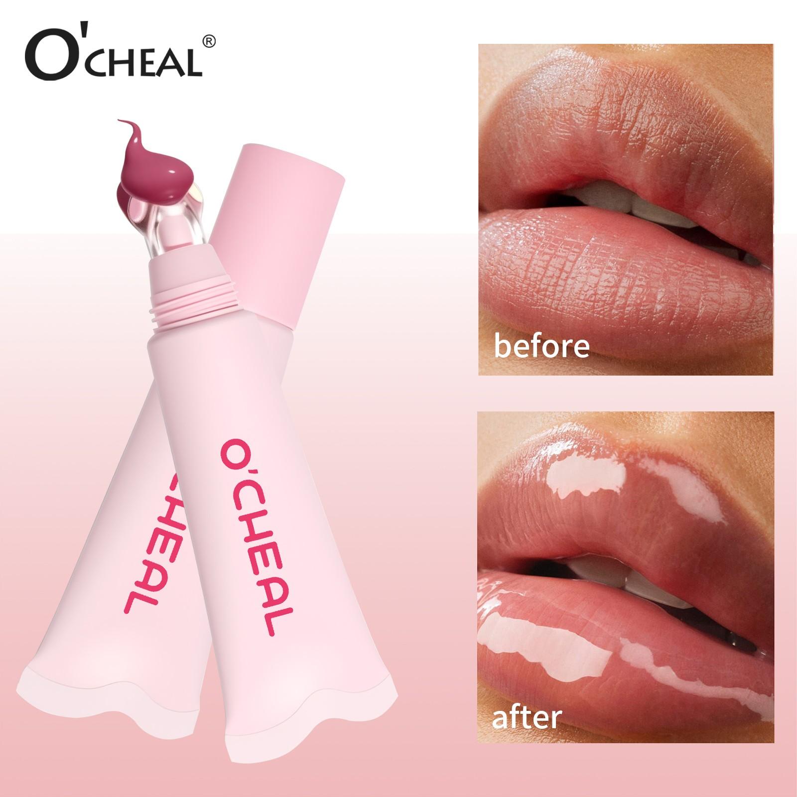 Set of 4 Liquid Hydrating Lip Gloss Essence Moisturizing Lip Oil Non-Sticky Cupcake Lips Plumping Lip Balm Makeup