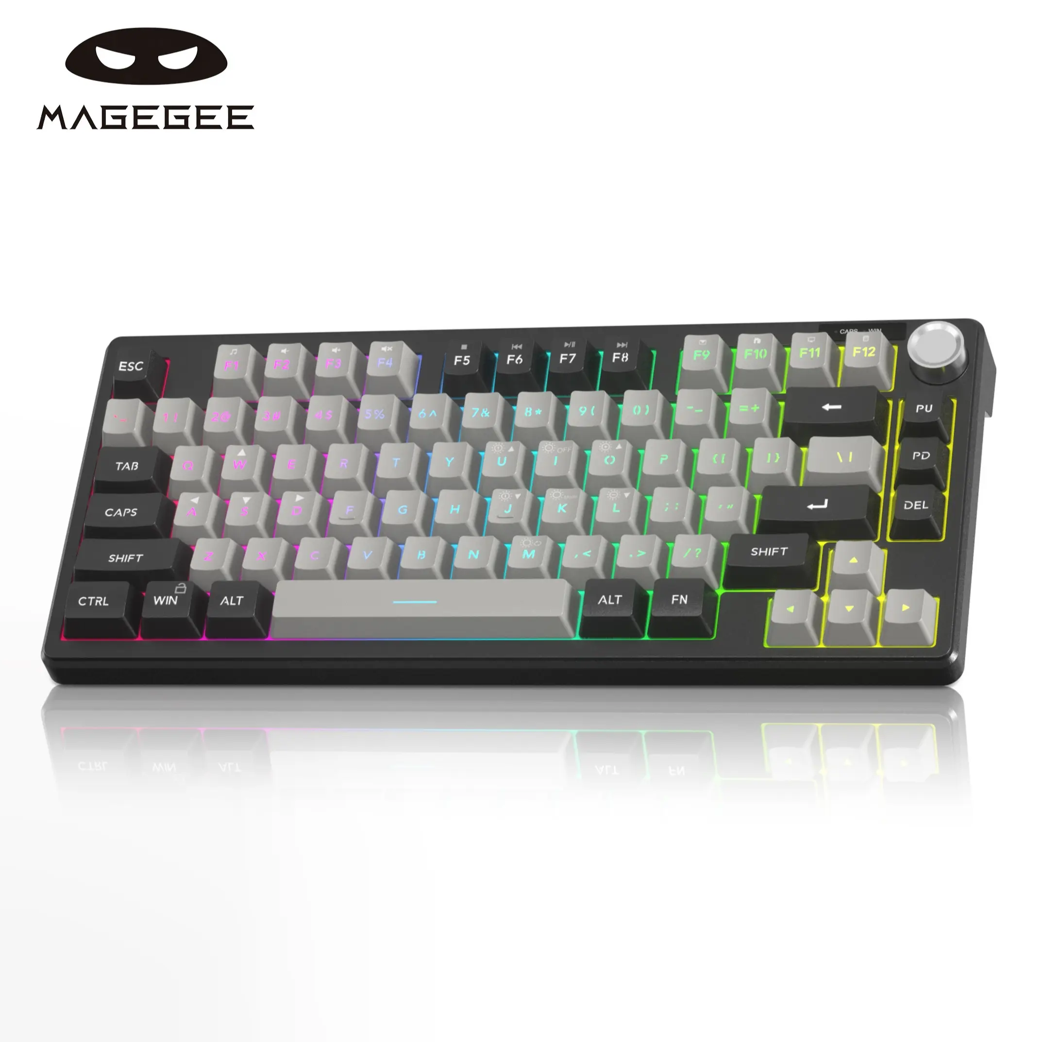 Magegee Mini 60% Gaming Keyboard, RGB Backlit 75 Key Ultra-Compact, Ts75 Ergonomic Waterproof, for PC, MAC, Ps4, Xbox One