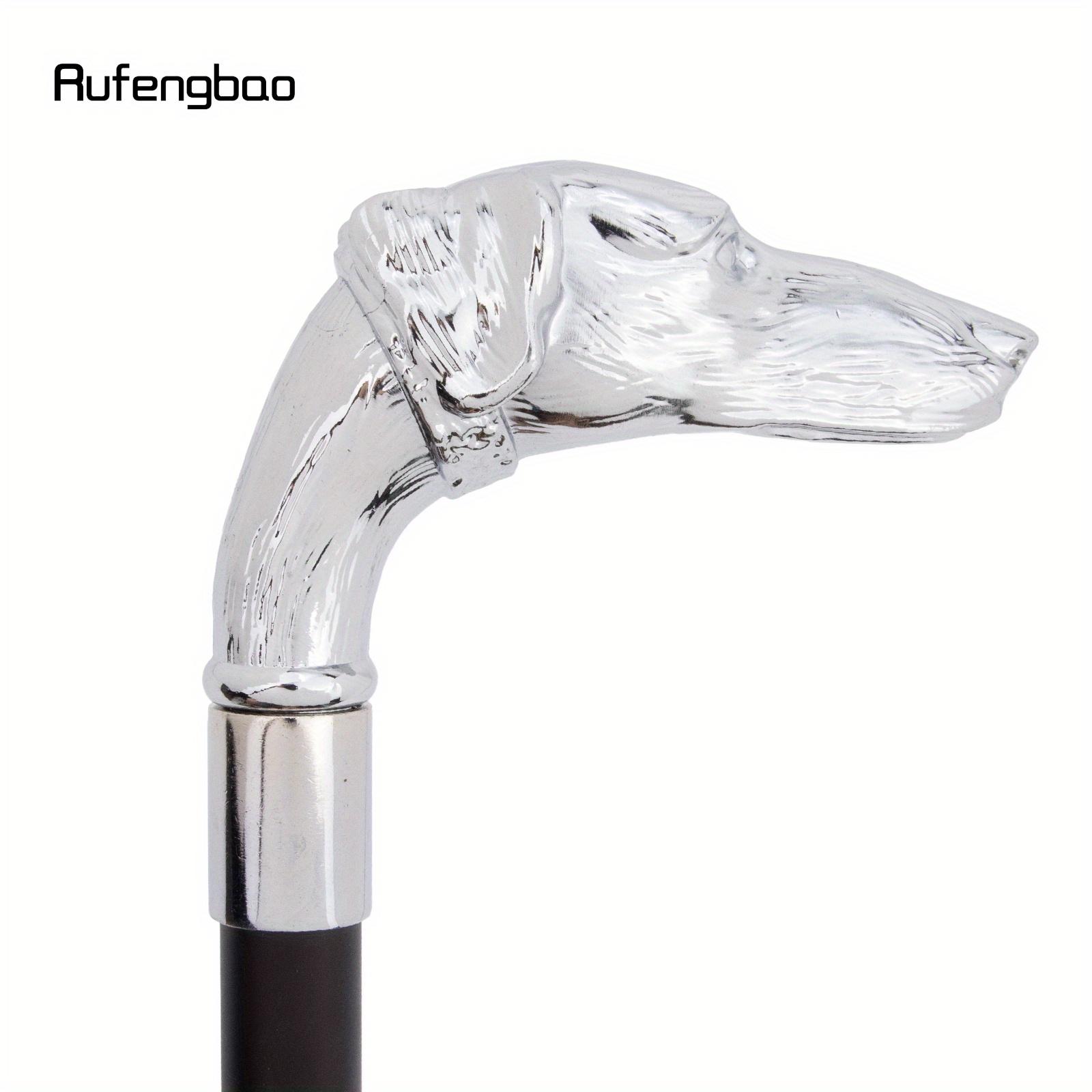 White Dog Sausage Dog Head Walking Cane Fashion Decorative Walking Stick Gentleman Elegant Cosplay Cane Knob Crosier 93cm