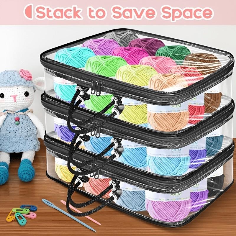 Large Capacity Thick Yarn Storage Bags, Perfect Closet Organizer, PVC Durable, Space-Saving, for Yarn, Toys, Blankets, Seasonal Items, Sewing Supplies