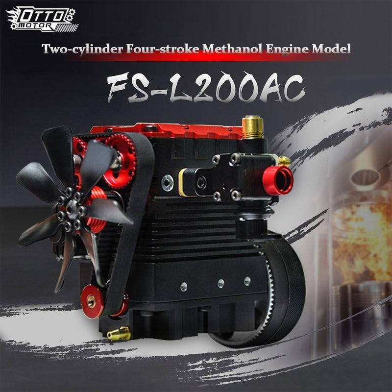 TOYAN SEMTO FS-L200AC ST-NF2 Nitro Engine Model Kit Simulation Mechanical DIY 7cc SOHC Inline 2-Cylinder 4-Stroke Air Cooled for Adults Hobbyists STEM Science Project Gift