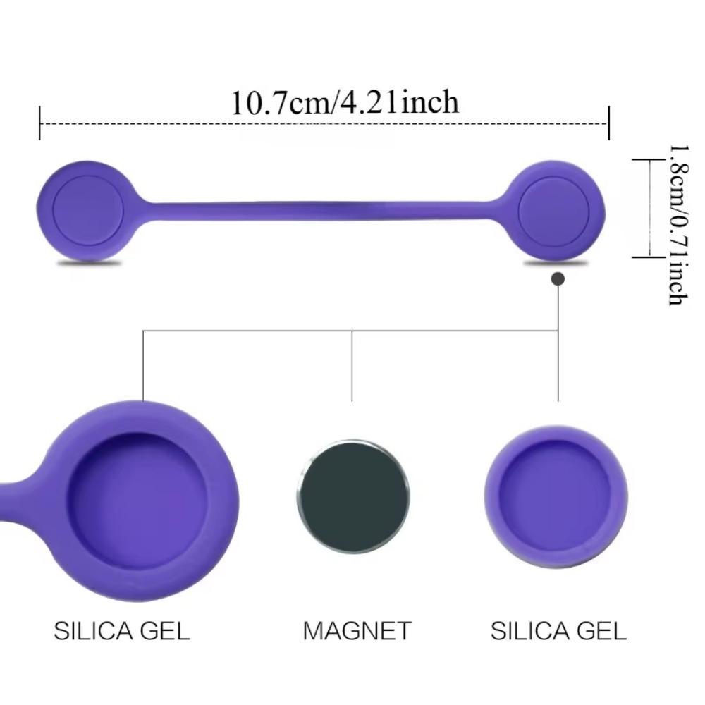 3-Pack Silicone Cable Organizer, Reusable Magnetic Data Wire Winder, Anti-Slip Wear-Resistant Stress Toy, Home Car Office Wire Management Tool