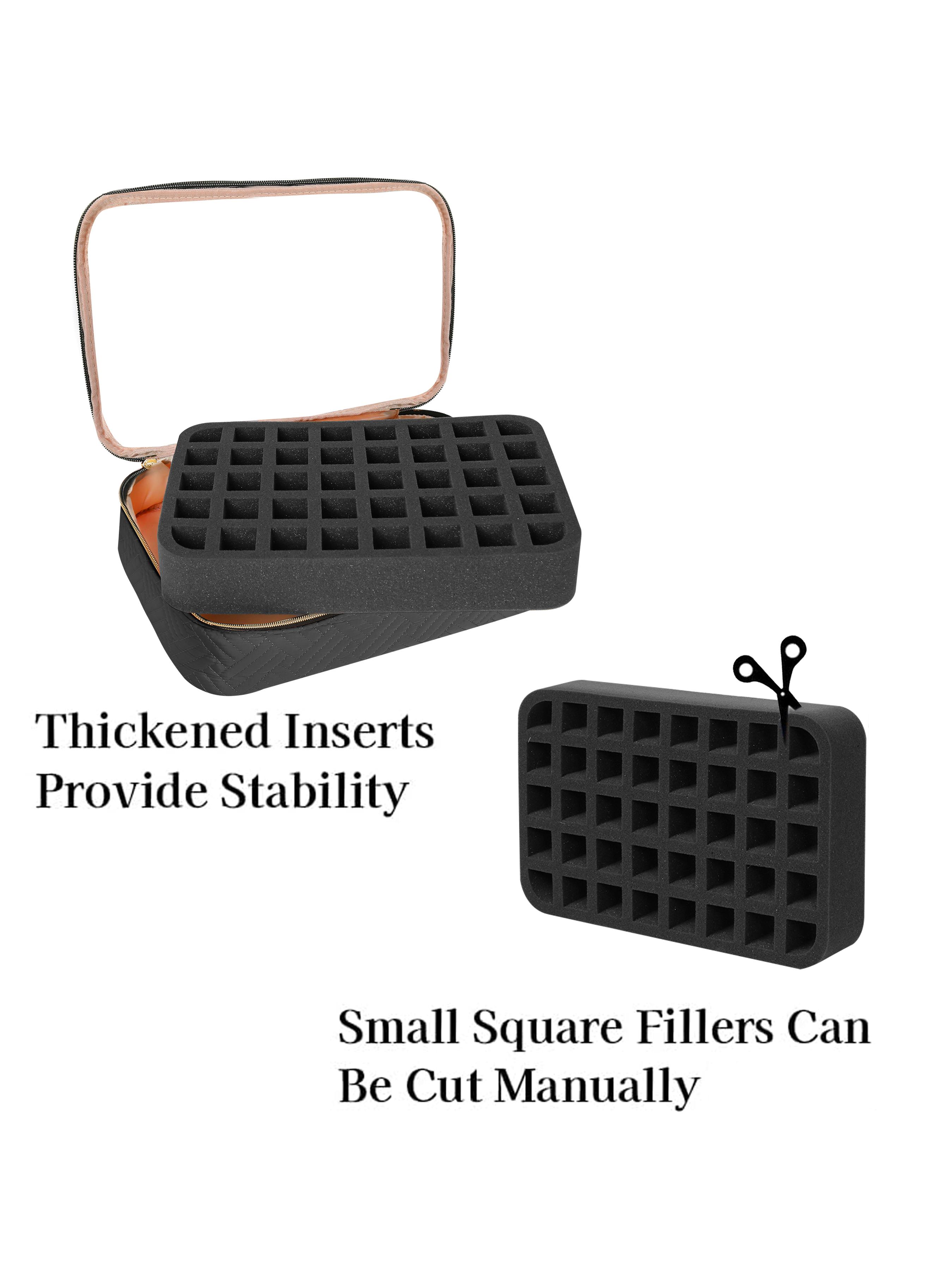 Small Clear Nail Polish Organizer Holds 40 bottles(15ml-0.5fl.oz) Nail Polish Case Multifunctional Nail Polish organizer, Travel Makeup Bags for Women, Portable Travel Nail Tech Carrying Bag for Storage Display, Christmas and Thank, Vanity Bag Organizer