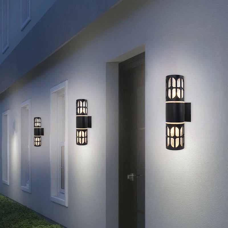 Simple Single/dual Head Rhombus Outdoor Wall Light E27 Socket, Suitable for Courtyard, Terrace, Balcony, Porch, Staircase Lighting
