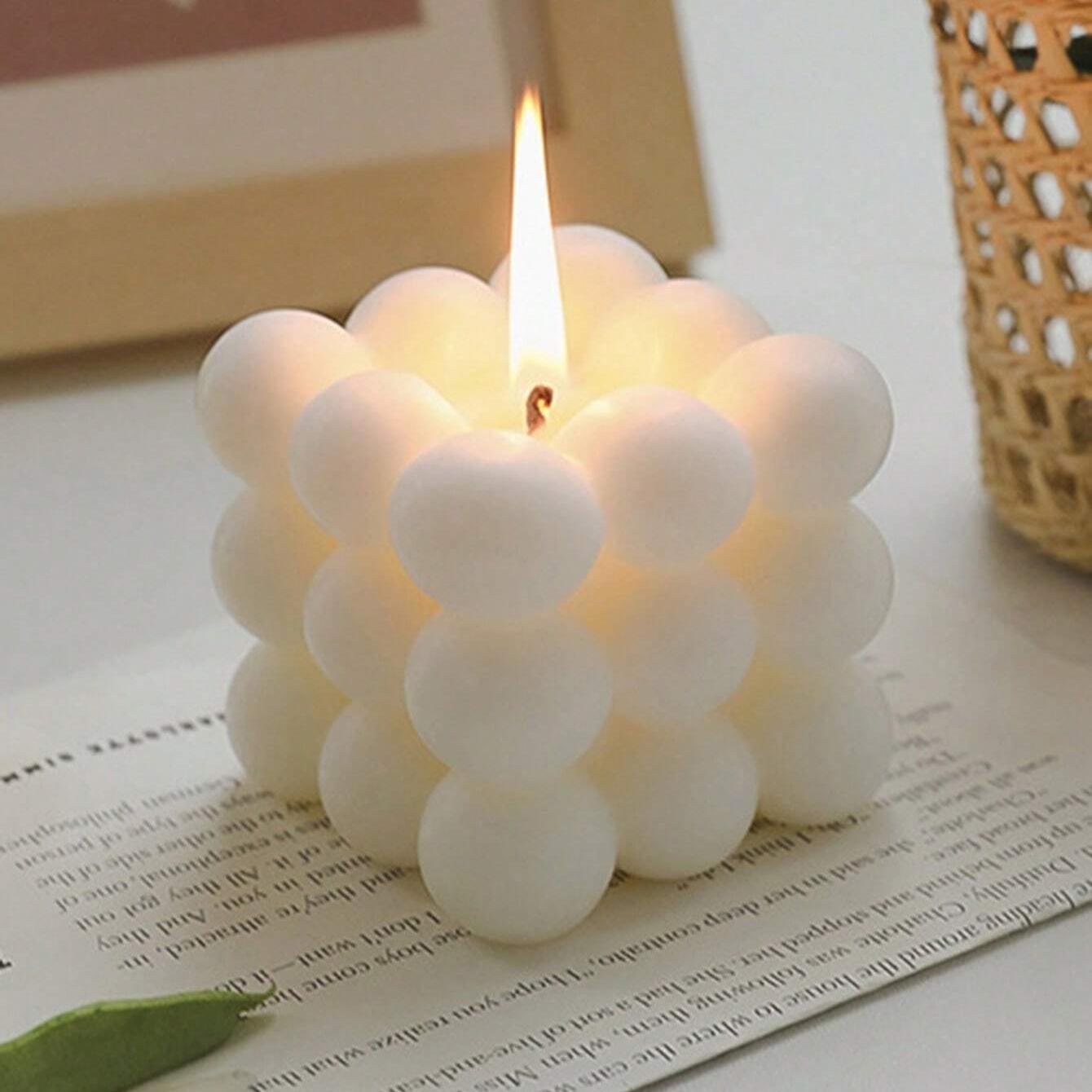 Creative Bubble Cube Candle, Aromatherapy Soy Wax Candle, Minimalist Home Decor, Bedroom Decoration, Christmas Decor, Wedding Centerpiece