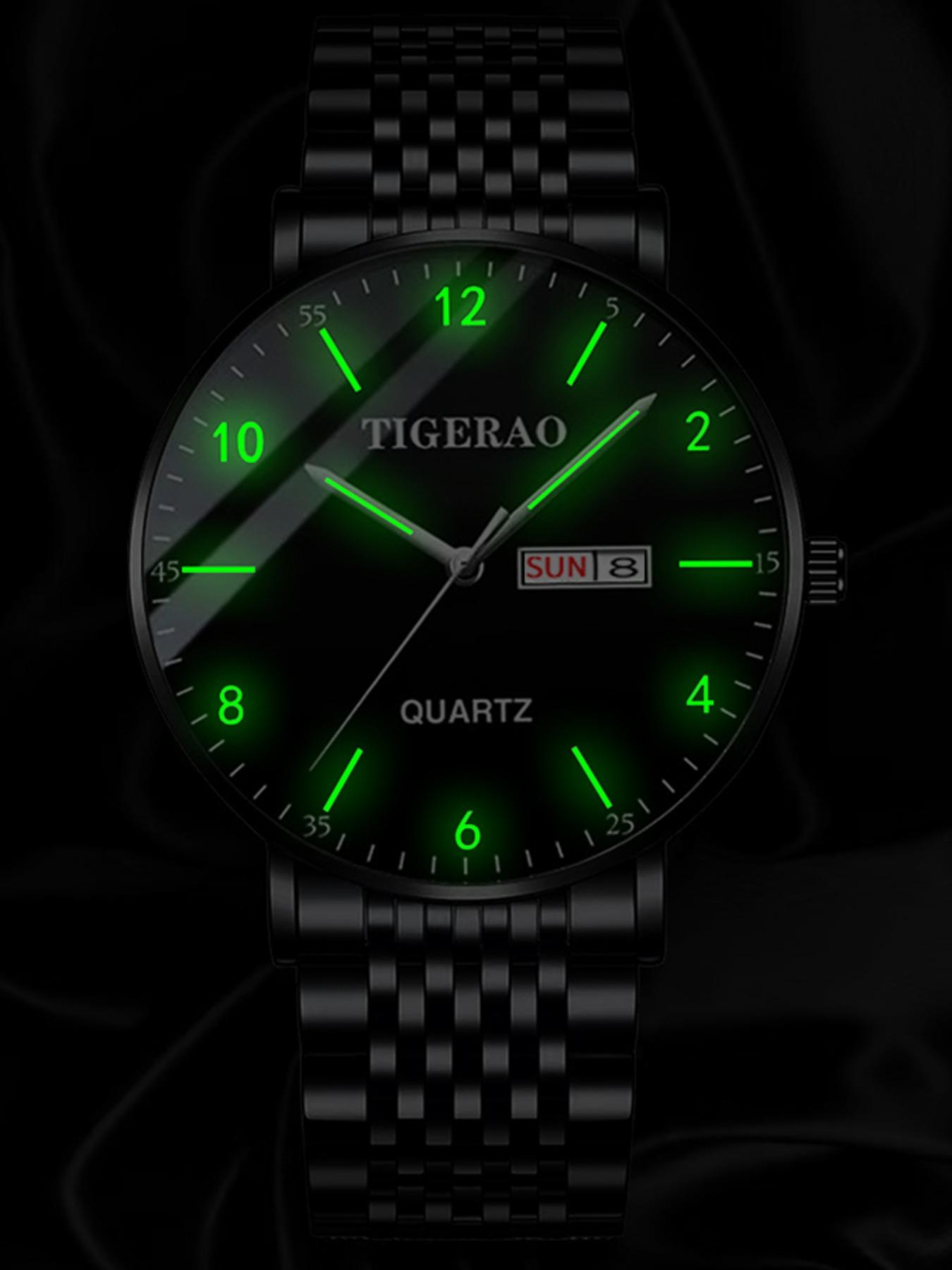 Men's Classic Business Fashion Round Dial Quartz Watch, Luminous Pointer Design Wristwatch for Men, Ideal Holiday Gift for Men, with Box