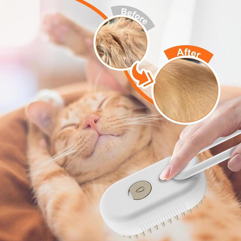 Rechargeable Steam Pet Brush for Shedding – Anti-Static, Combines Massage, Cleaning, Grooming, and Shedding Control for Cats and Dogs, Perfect for All Coat Types