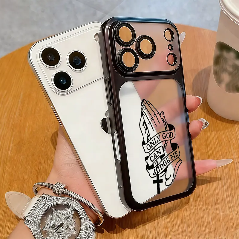 cross Phone Case for iPhone 17 AIR 17 PRO 16 PRO15 PRO MAX 14 PLUS 13 PRO 12 11 PRO XS MAX X XR Plus  Shockproof Protective Cover Full Protection Anti-DropSolid color large-pore