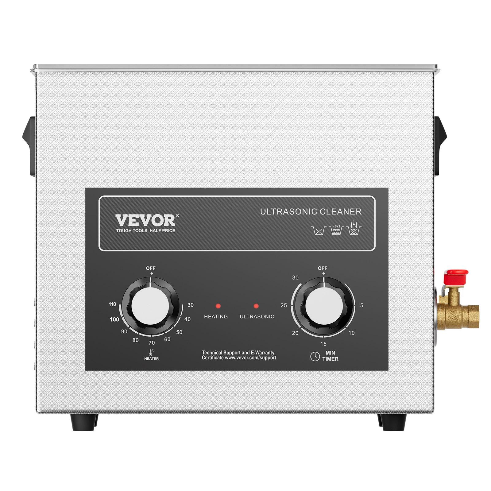 VEVOR 6L Ultrasonic Cleaner with Heater Timer Basket, Professional Digital Sonic Cavitation Machine, 180W Cleaning Machine for Watch Instruments, Glasses, Coin, Metal Parts, Tool