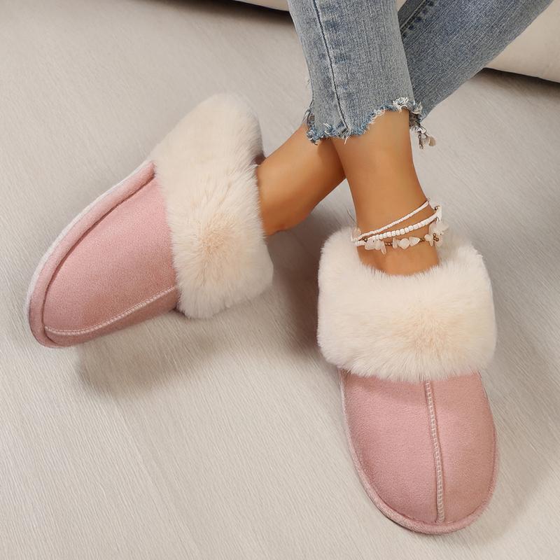 Womens Slipper Memory Foam Fluffy Soft Warm Slip On Anti-Skid House Slippers,Cozy Plush for Indoor Outdoor