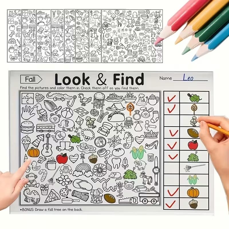 Fun Hidden Objects Book, Interactive Find-It Coloring Book, Discovery Activity Book, Visual Search Challenge, Educational Toy, Interactive Coloring Books, Interactive Learning, Creative Coloring Pages, Learning Through Coloring
