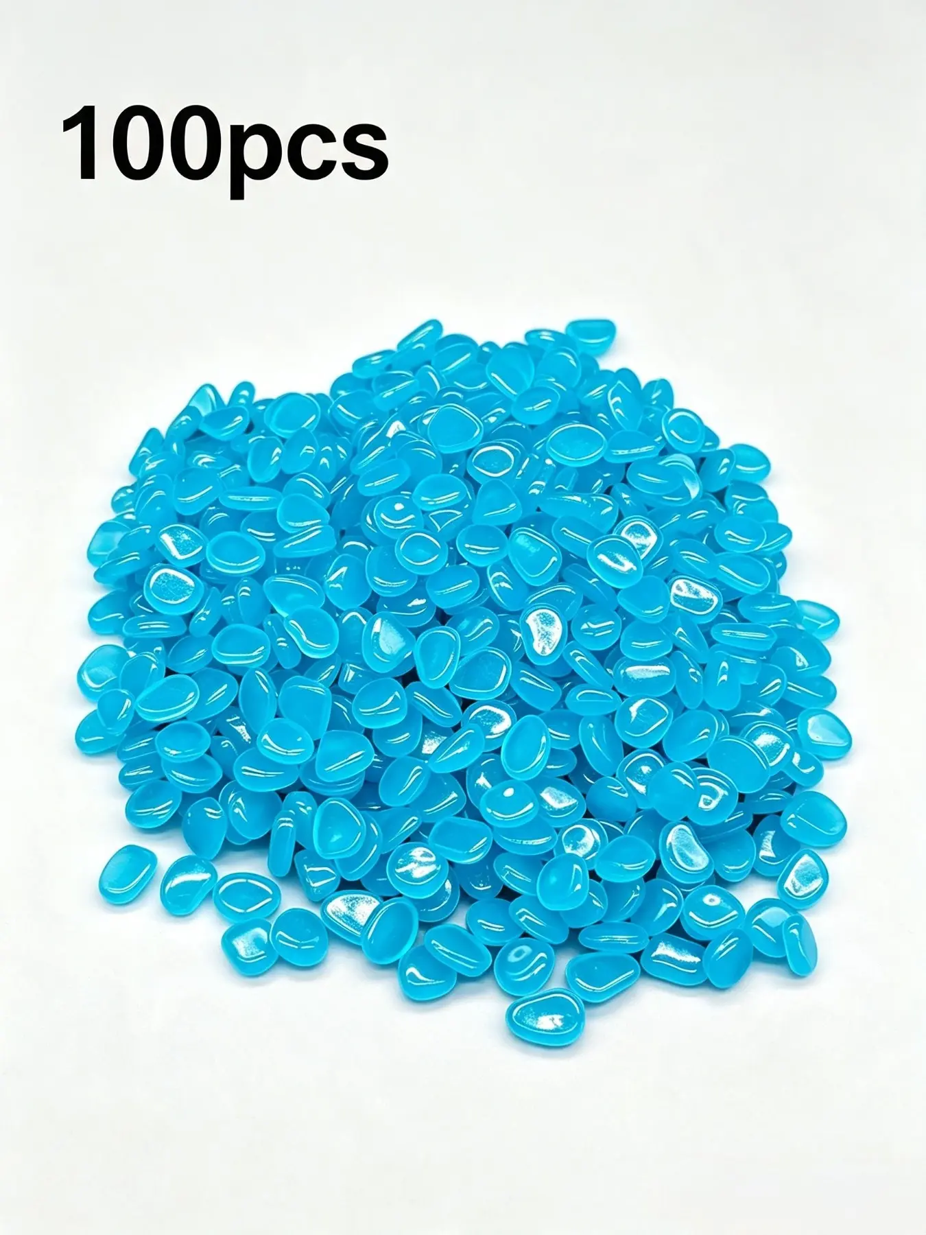 100pcs 1cm Glow-In-The-Dark River Stones, Natural Fluorescent Rocks, Aquarium Decoration, Garden Pathway Landscaping, Archaeological Dig Accessories