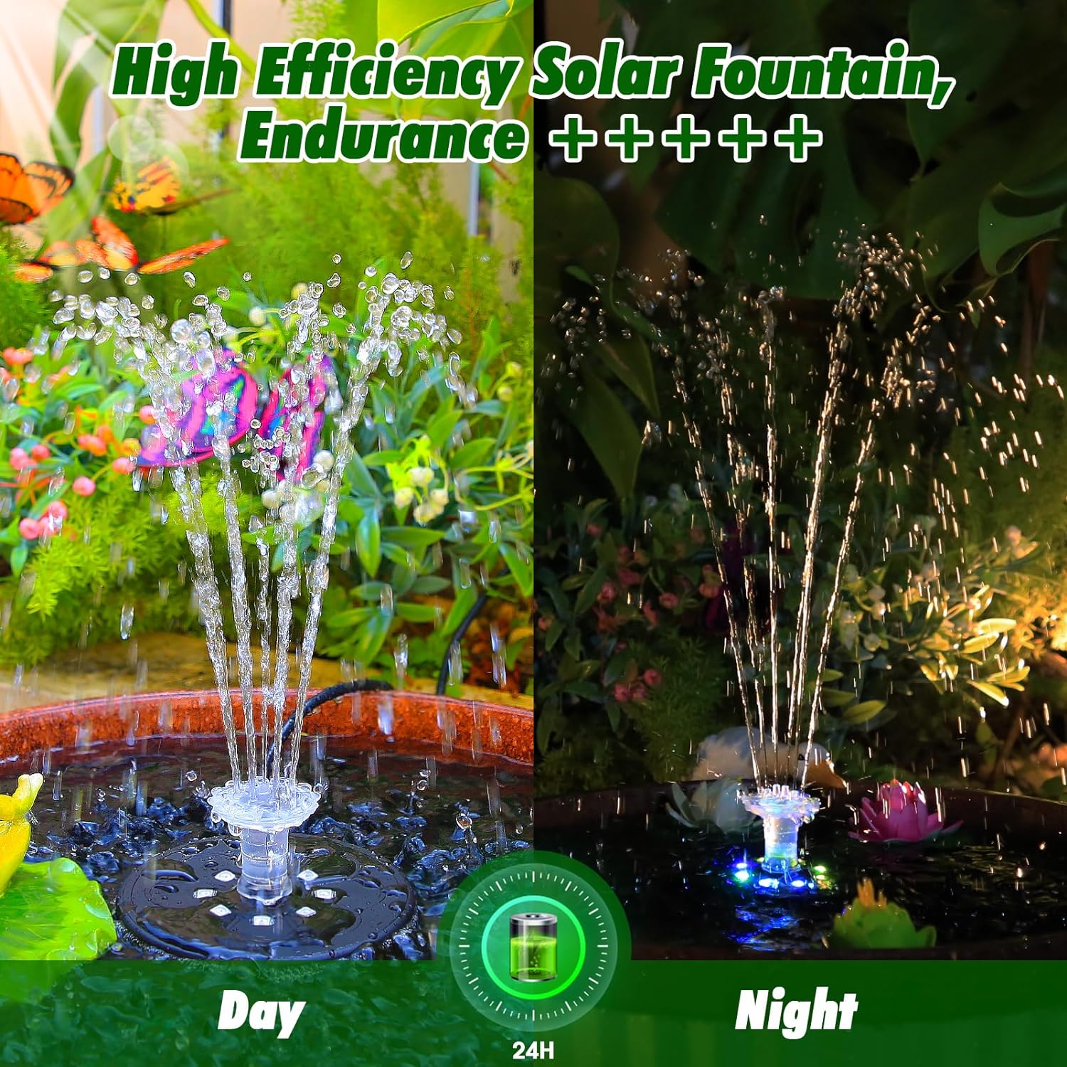 AISITIN 10W Rechargeable Solar Fountain Pump with Remote Control, LED Colorful Lights & 4400mAh Battery - Craft Exquisite Water Features for Bird Bath, Pond, Fish Tank, Garden Delight AISITIN 10W Rechargeable Solar Fountain Pump with Remote Control, LED Colorful Lights & 4400mAh Battery - Craft Exquisite Water Features for Bird Bath, Pond, Fish Tank, Garden Delight