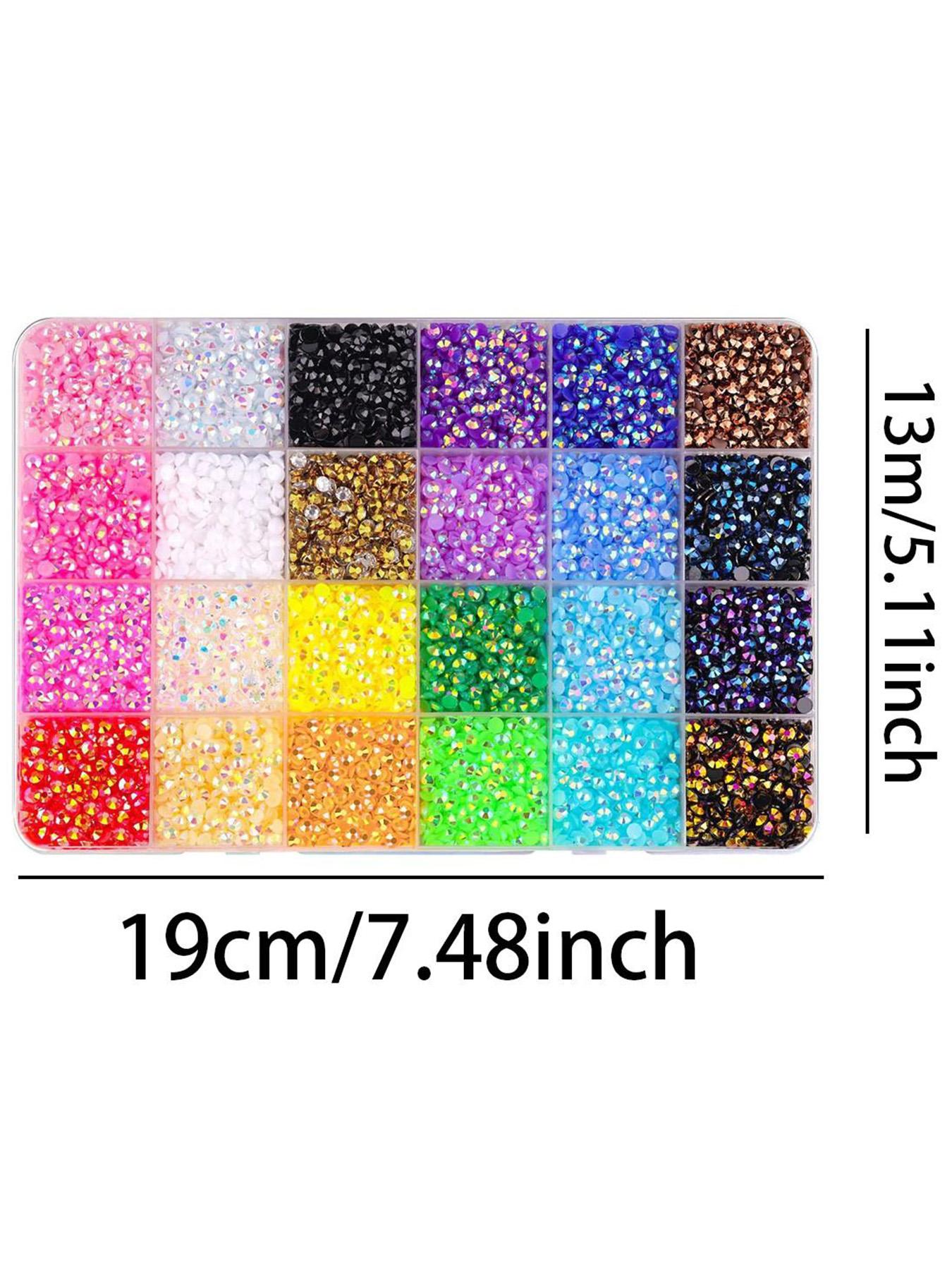 24 Grid 24000pcs Candy Resin Rhinestones, 3mm Ab Color Flat Back Jelly Water Drills, DIY Jewelry, Nail Art, Phone Decorations
