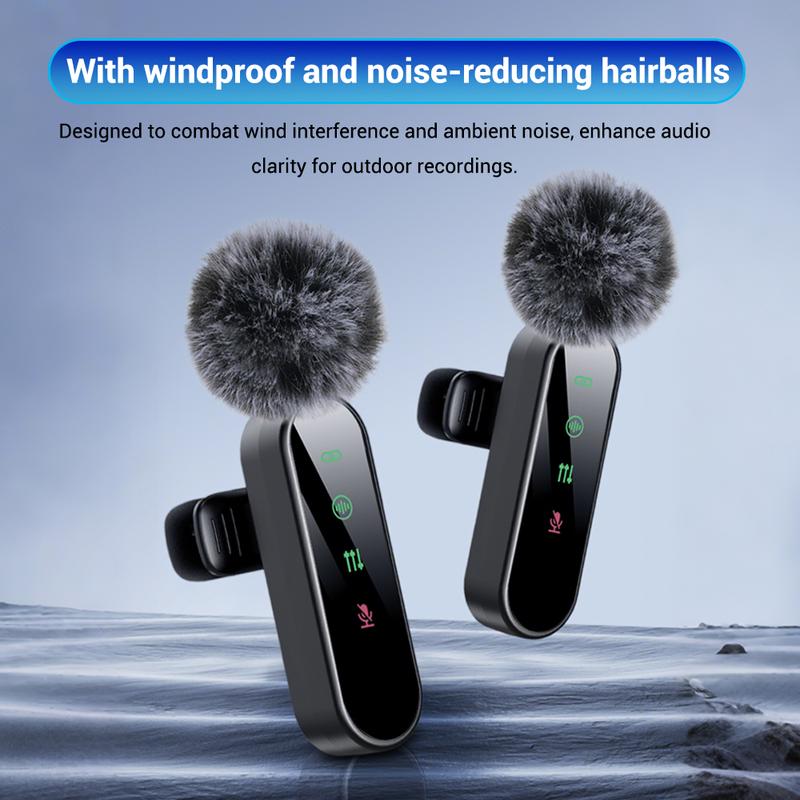 Wireless Lavalier Microphone Lapel Mic for iPhone/Android/Laptop, Upgraded Mini Microphone with Noise Reduction, Ideal for Video Recording, Podcasts, YouTube, TikTok, and Vlogging (4 Mics)