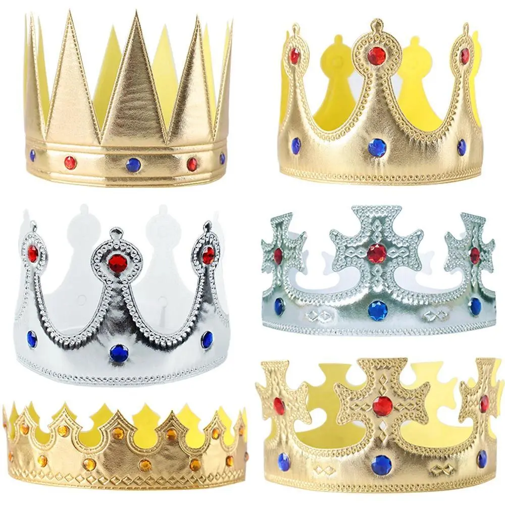 Birthday Hat Princess Prince King Crown Happy Birthday Crown for Kids Birthday Party Prom Photo Props Dress Up Supplies Headband