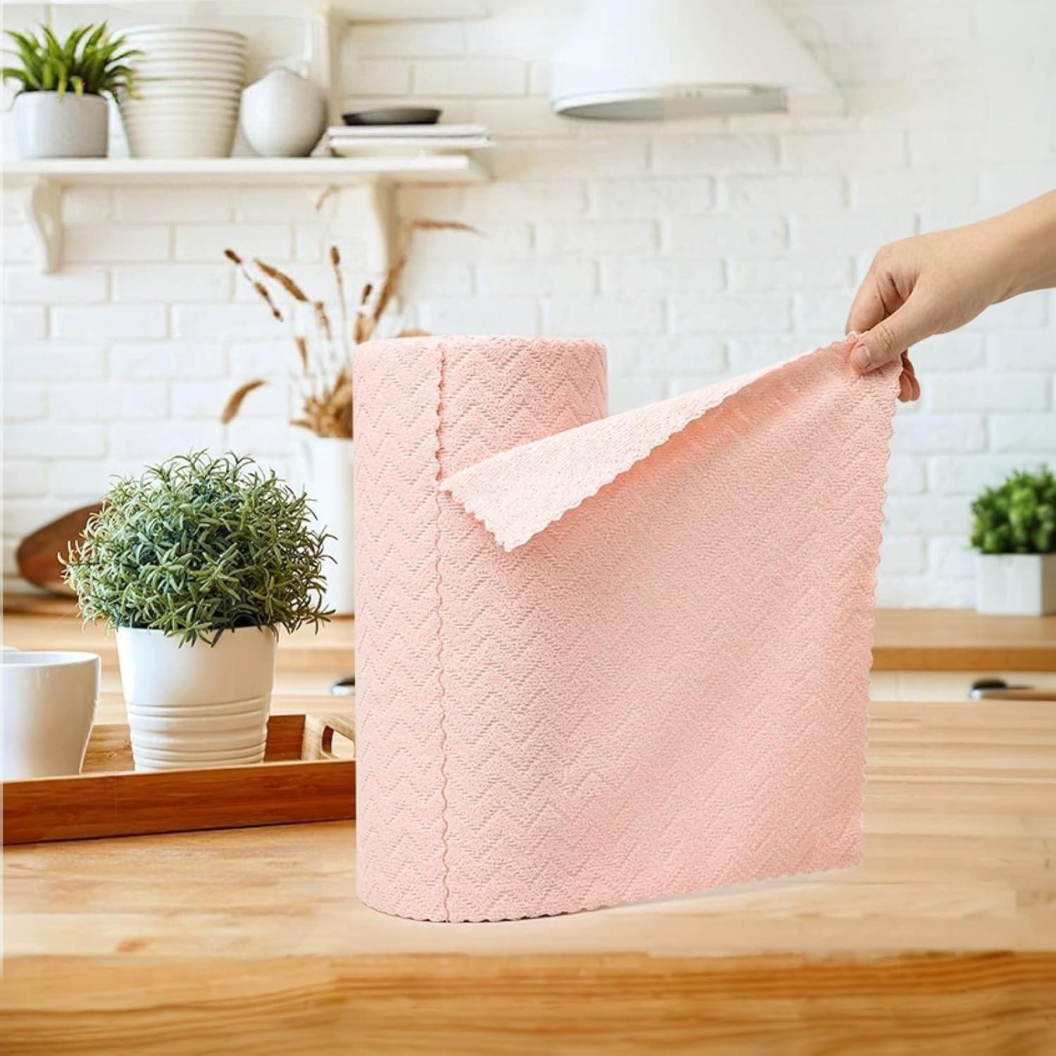 20-Pack Reusable Microfiber Cleaning Cloth Roll, Highly Absorbent and Durable, Super Absorbent Microfiber, Eco-Friendly for Kitchen, Windows, and Cars, Microfiber Cleaning Towels