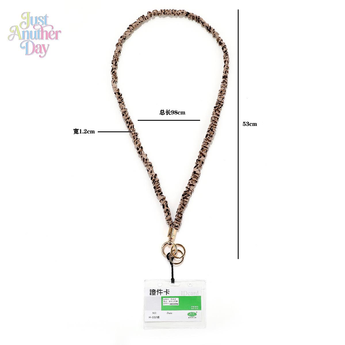 New Scrunchie Style Elastic Lanyard, stretchy pleated fabric strap with gold-tone hardware, multi-functional for ID badges, keys, and phones, available in trendy prints and solid colors, soft, comfortable, and durable for everyday use, Accessories, Mobile