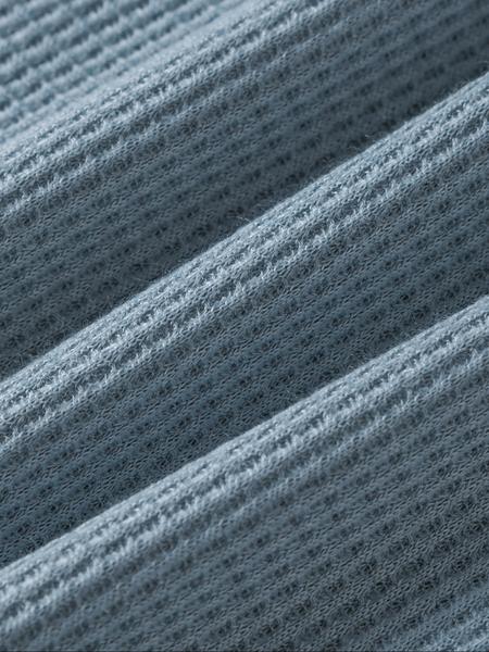 Men's Autumn Winter Long Sleeve Waffle Knit Crewneck T-Shirt, Casual Fitted Plain Top, Regular Fit Bottom Layer, Comfortable Daily Wear