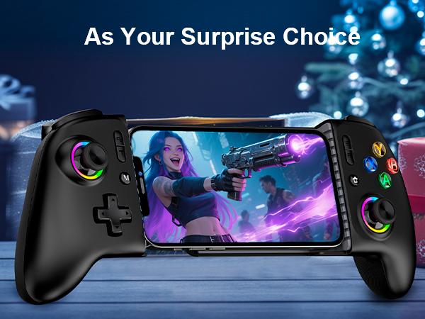 ESYWEN Mobile Gaming Controller, MC2 Phone Controller for iPhone/Android Handheld Gaming with Programmable/Hall Effect Joysticks & Analog Triggers/Adjustable Light/Turbo ESYWEN Mobile Gaming Controller, MC2 Phone Controller for iPhone/Android Handheld Gaming with Programmable/Hall Effect Joysticks & Analog Triggers/Adjustable Light/Turbo