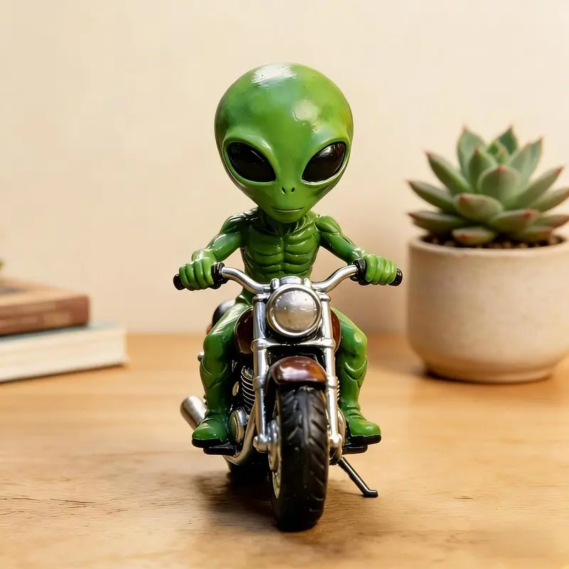 Resin alien UFO garden statue decorative piece, dwarf decorative creative resin artwork decorative piece