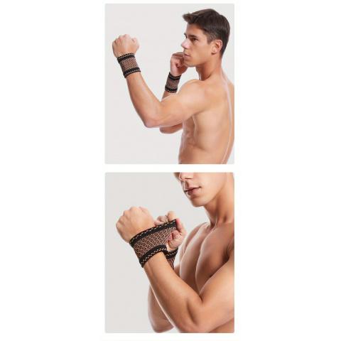 4-piece copper-colored wrist compression bracelets, soft wrist support bands, suitable for support during sports, fitness, and typing