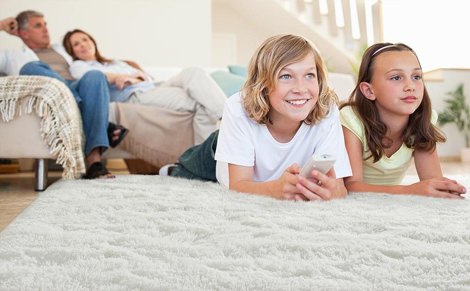 LOCHAS Ultra Soft Indoor Modern Area Non-Slip Rugs Fluffy Living Room Carpets for Children Bedroom Home Decor Nursery Rug
