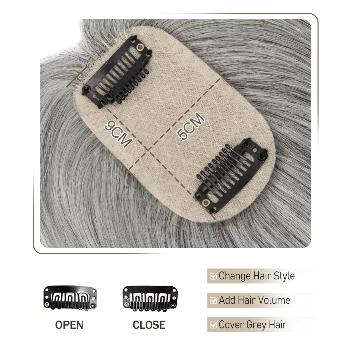 Real Human Hair Toppers for Women Daily 360° Bangs 3D Hair Pieces with Thinning Hair Bangs20, 25, 30, 35cm  Real Hair Women's Wig Set, Increase Volume, Change Style, Fashionable Straight Hairstyle