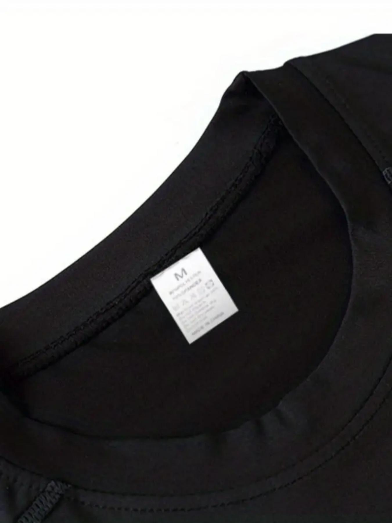 Men’s 2 Pack Gothic Workout T-Shirts, Cool Print Design, Stretch Fit Compression Shirts for Intense Training, Polyester Blend, Black White Set, Ideal for Gym, Strength Training, Streetwear & Casual Wear, High Stretch Sporty