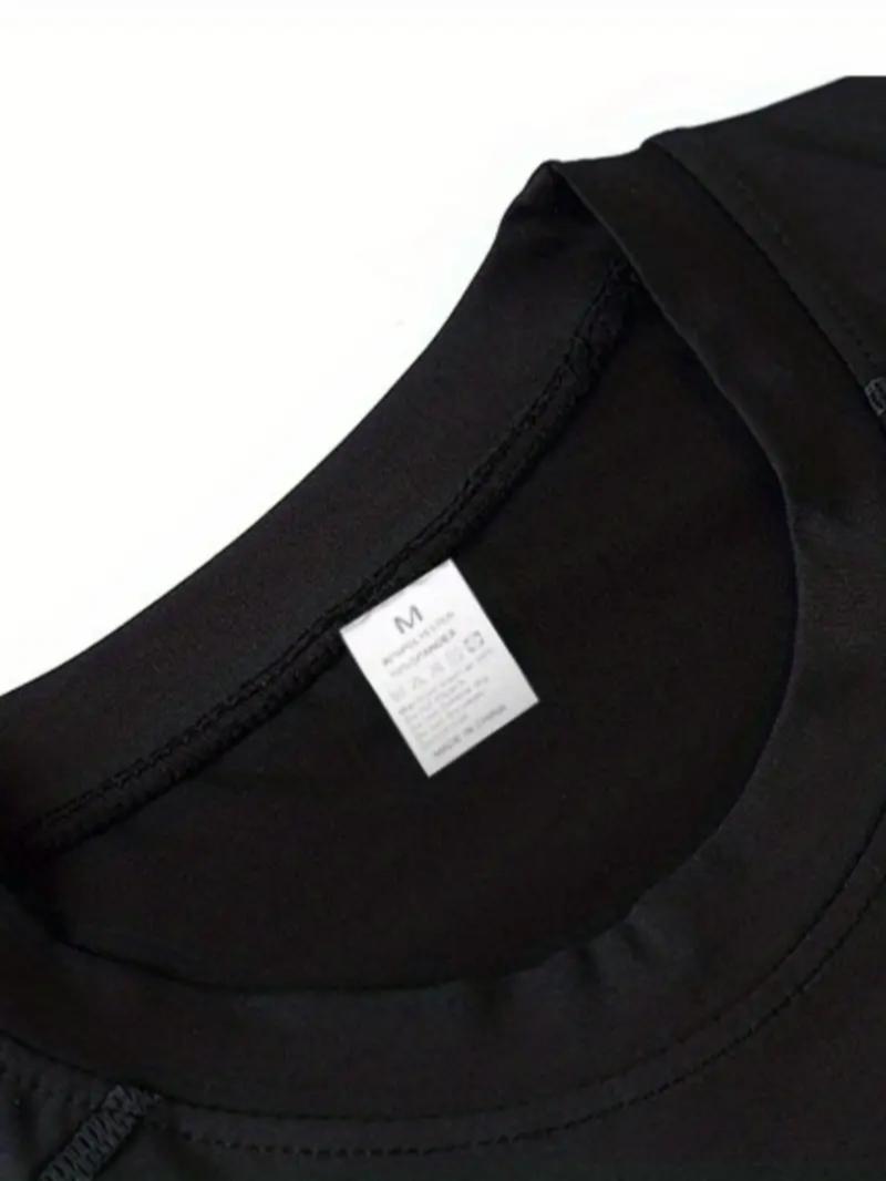 2pcs Men's Gothic Gym T-Shirts - Wing Print, Anti-Slip Seams for Intense Training, Stretch Fabric, Slim Fit, Black & White, Polyester Blend Workout Tops for Fitness, Bodybuilding & Streetwear 2pcs Men's Gothic Gym T-Shirts - Wing Print, Anti-Slip Seams for Intense Training, Stretch Fabric, Slim Fit, Black & White, Polyester Blend Workout Tops for Fitness, Bodybuilding & Streetwear