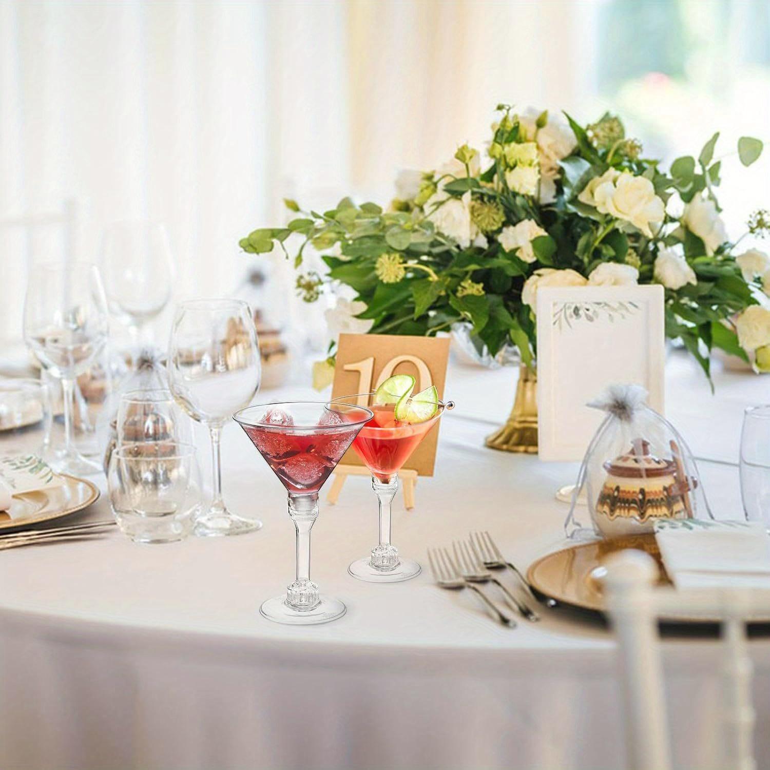 5 Ounce Plastic Martini Glass, Reusable Cocktail Cup for Champagne and Desserts, Perfect for Parties, Weddings, Birthdays, Home Gatherings