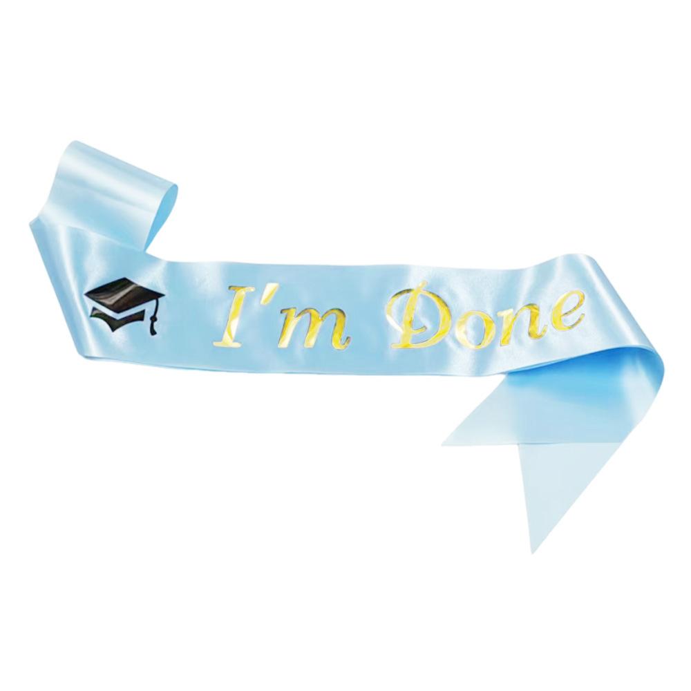 Graduation I'm Done Sash Set, Unisex Graduation Party Decoration Shoulder Strap, Plain Honor Graduate Ribbon, Pure Color Shawl